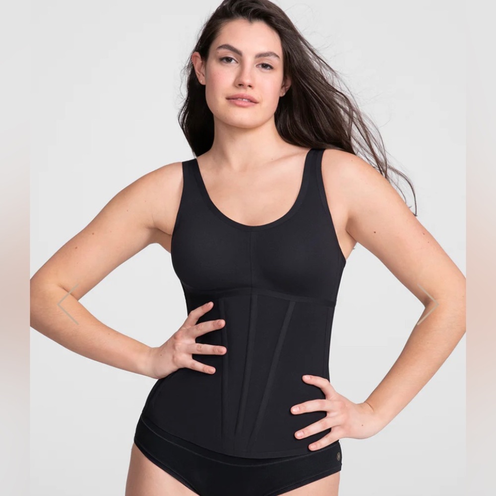 Honeylove Boldness Tank Corset Boning Shaping Jet Black Women’s Size Large